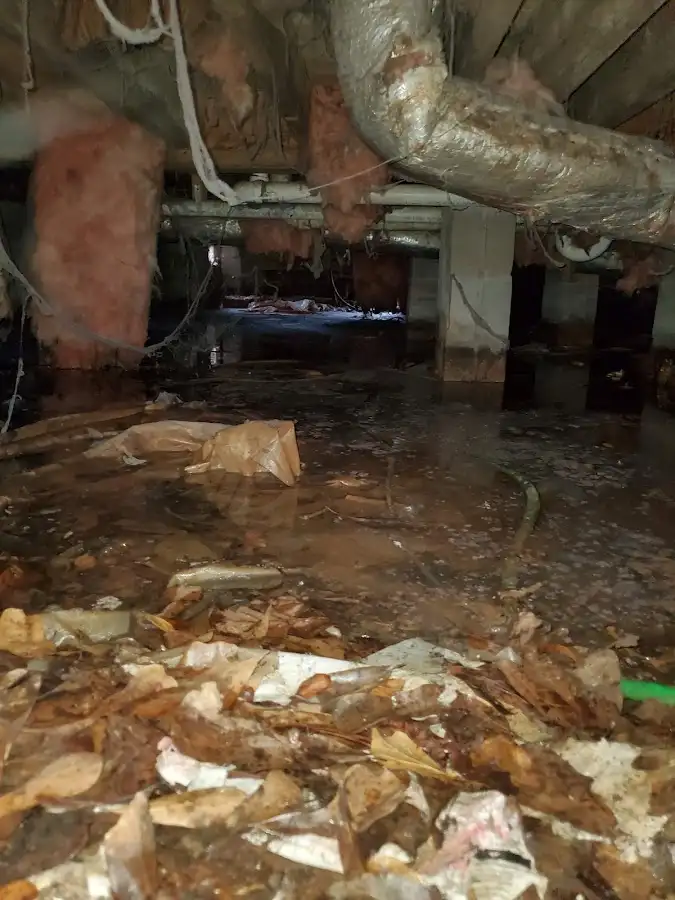 Crawl space flood assessment for Commercial Water Damage Restoration in Midway